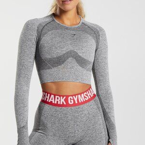 NWOT Gymshark Charcoal Grey Marl Flex Sports Long Sleeve